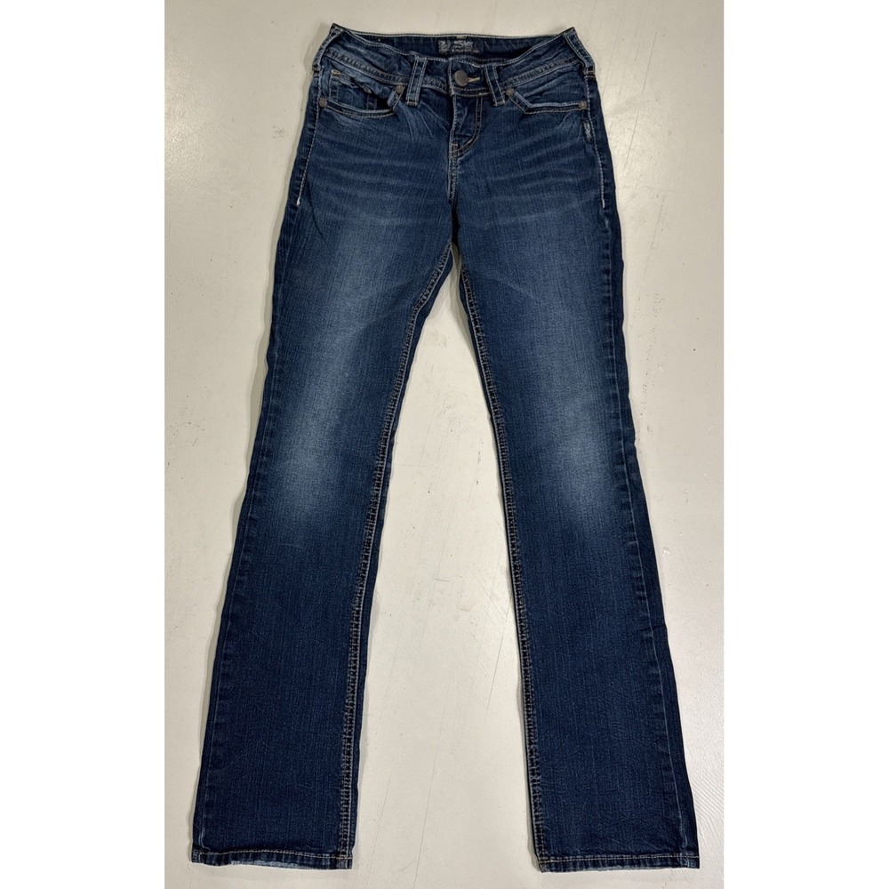 Silver‎ Jeans Size W26 / L33 Suki Mid Baby Boot Denim Blue Jeans